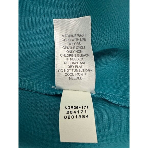 J. Jill Wearever WE Double-Face Jersey Teal V-Neck Dress w/Pockets Size XL New - Picture 11 of 11
